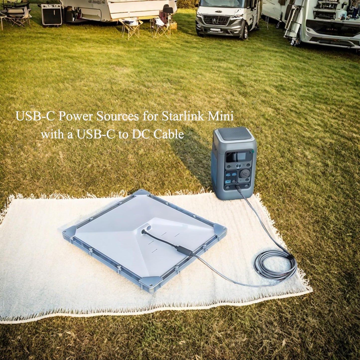 Starlink Mini Extension Cable 23.5CM, Waterproof DC Male to DC Female Extender Cord, Power Converter Adapter, Compatible with Starlink Mini Pipe Adapter & Original Power Cable