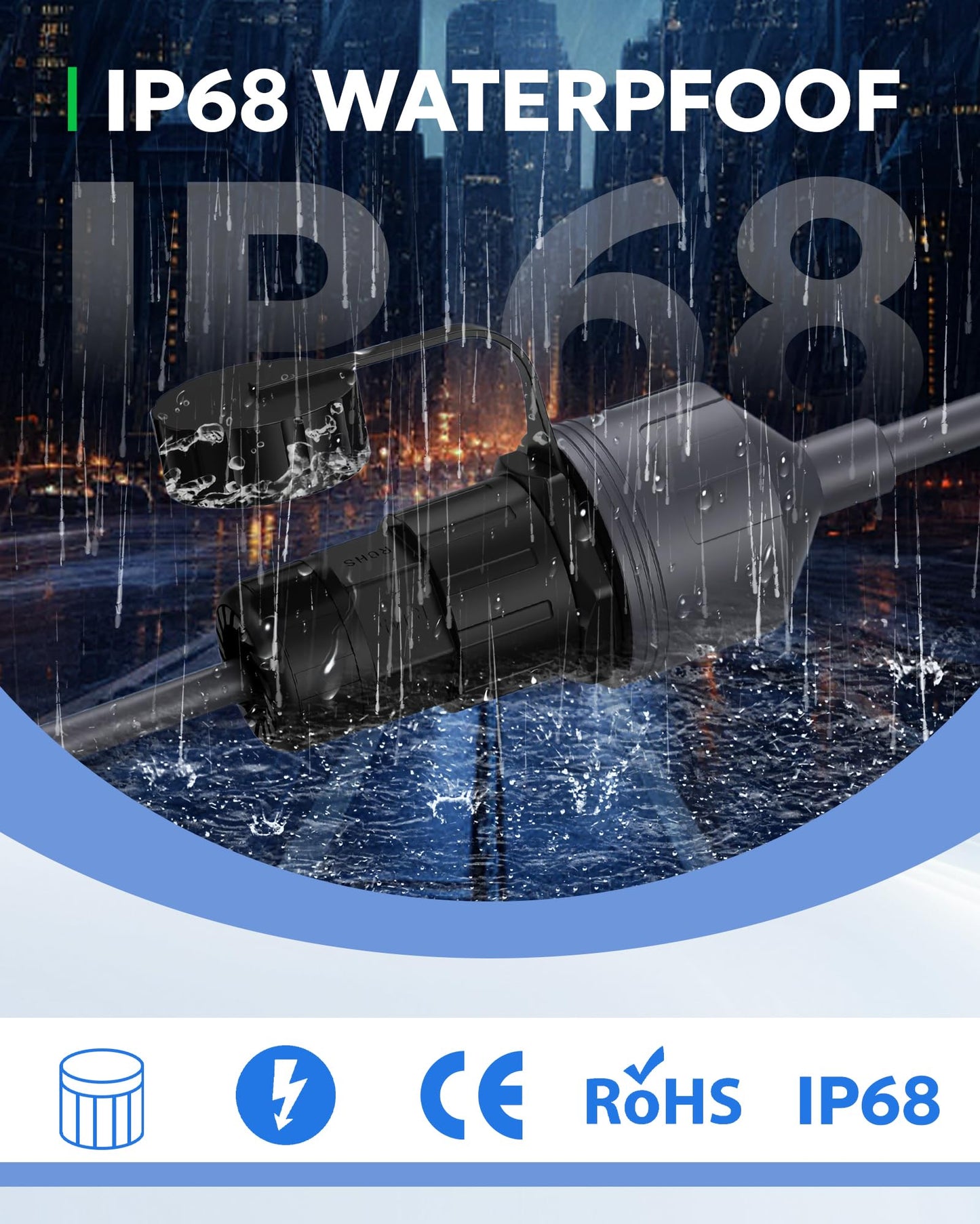 2 Pack Starlink Gen 3 & Mini Ethernet Adapter, 2000Mbps 24AWG Cable, IP68 Waterproof Protection SPX to RJ45 Coupler for Standard/Mini Dish (Starlink V3 Accessories)