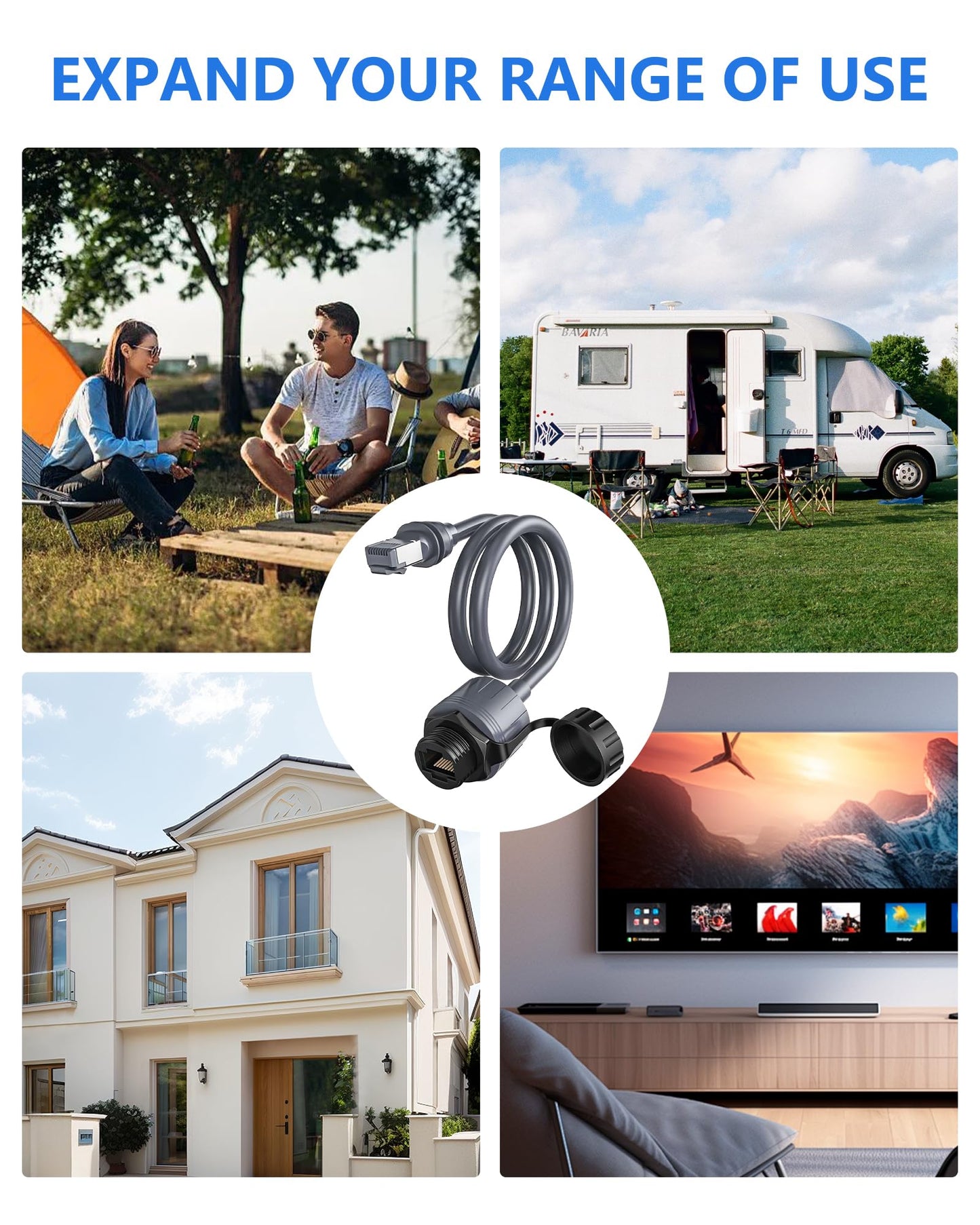 2 Pack Starlink Gen 3 & Mini Ethernet Adapter, 2000Mbps 24AWG Cable, IP68 Waterproof Protection SPX to RJ45 Coupler for Standard/Mini Dish (Starlink V3 Accessories)