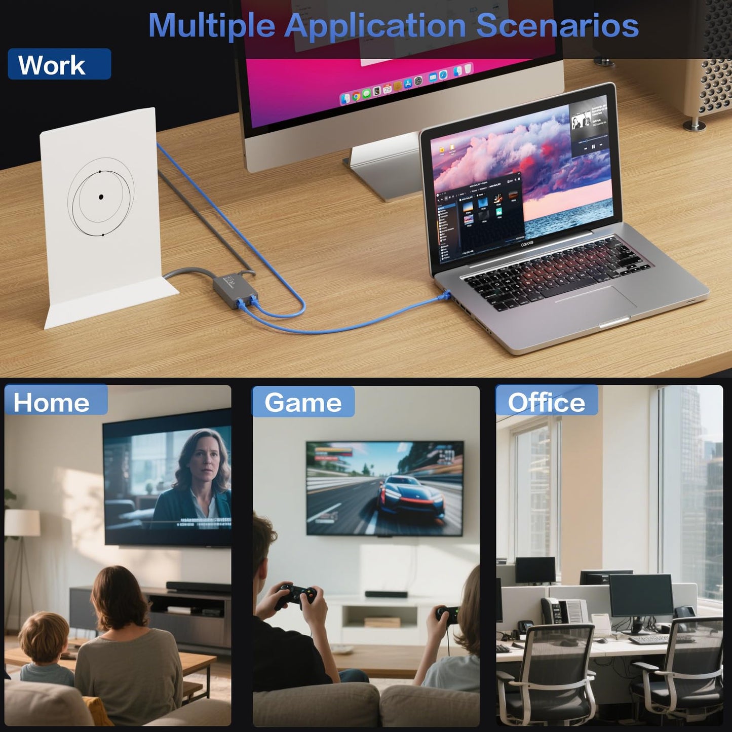 Starlink Ethernet Adapter for Starlink Gen2 Wired External Network,Dual Ports Starlink Gen2 Ethernet Adapter Up to 1 Gbps High-Speed Ntworking