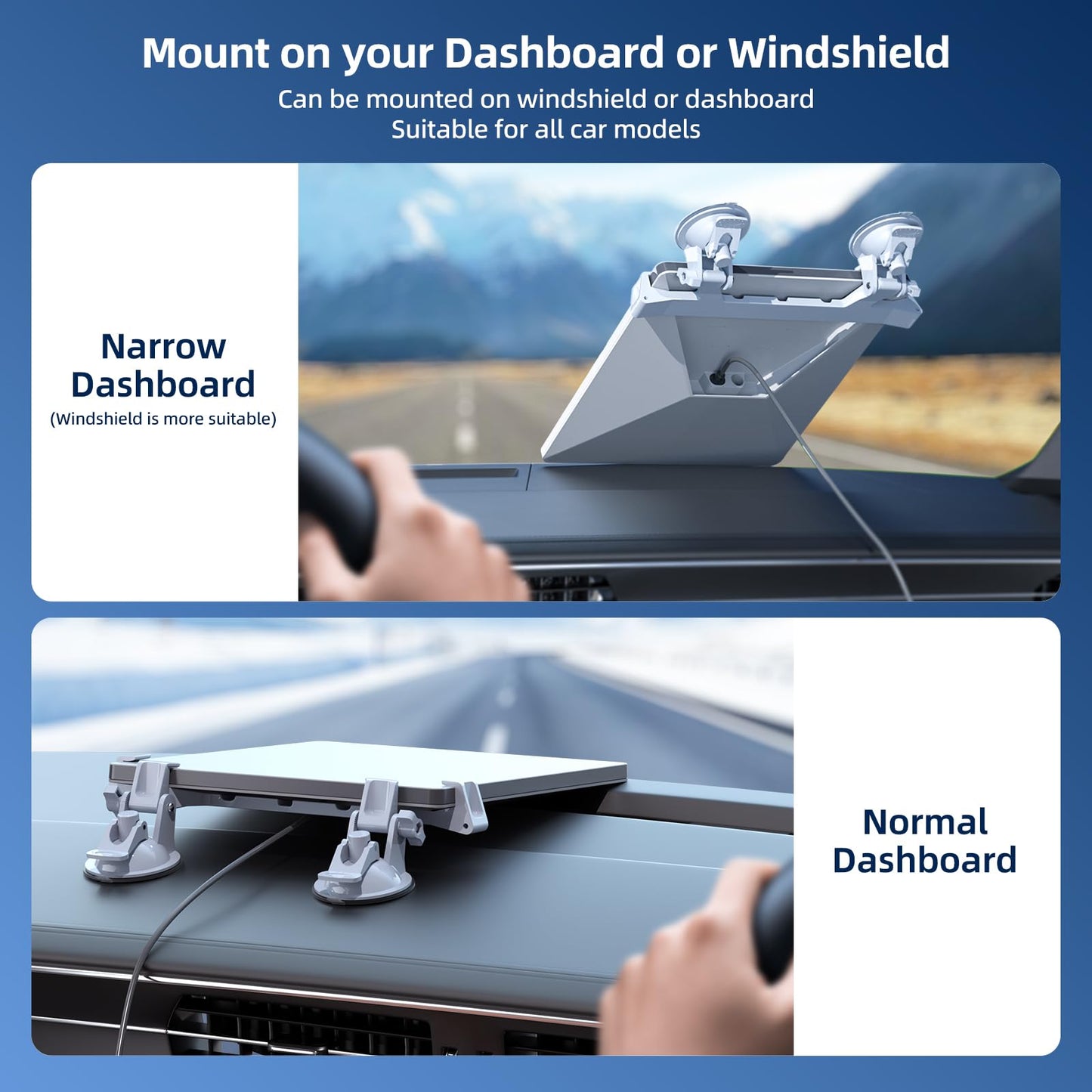 Starlink Mini Car Mount for Dashboard, Starlink Mini Suction Cup Mount for Dashboard & Windshield, Secure Mounting Kit for Most Vehicles and Ensures Stable Driving and Satellite Signal