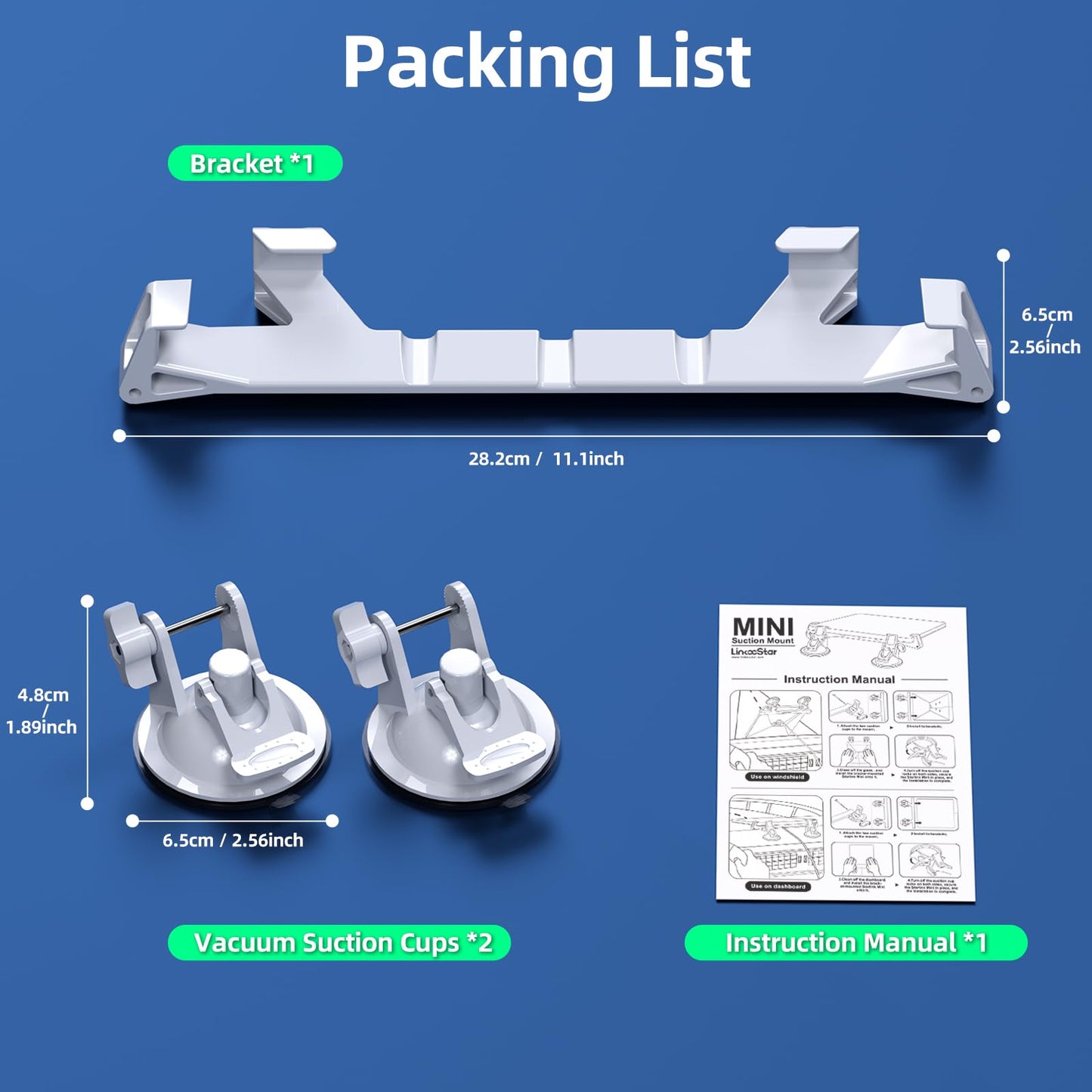 Starlink Mini Car Mount for Dashboard, Starlink Mini Suction Cup Mount for Dashboard & Windshield, Secure Mounting Kit for Most Vehicles and Ensures Stable Driving and Satellite Signal