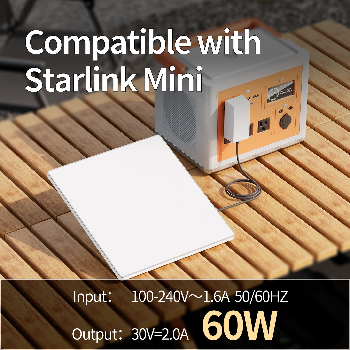 Starlink Mini Charger 60W Replacement Power Supply AC Adapter 30V 2A Output Wall Charger Plug for Starlink Mini Dish
