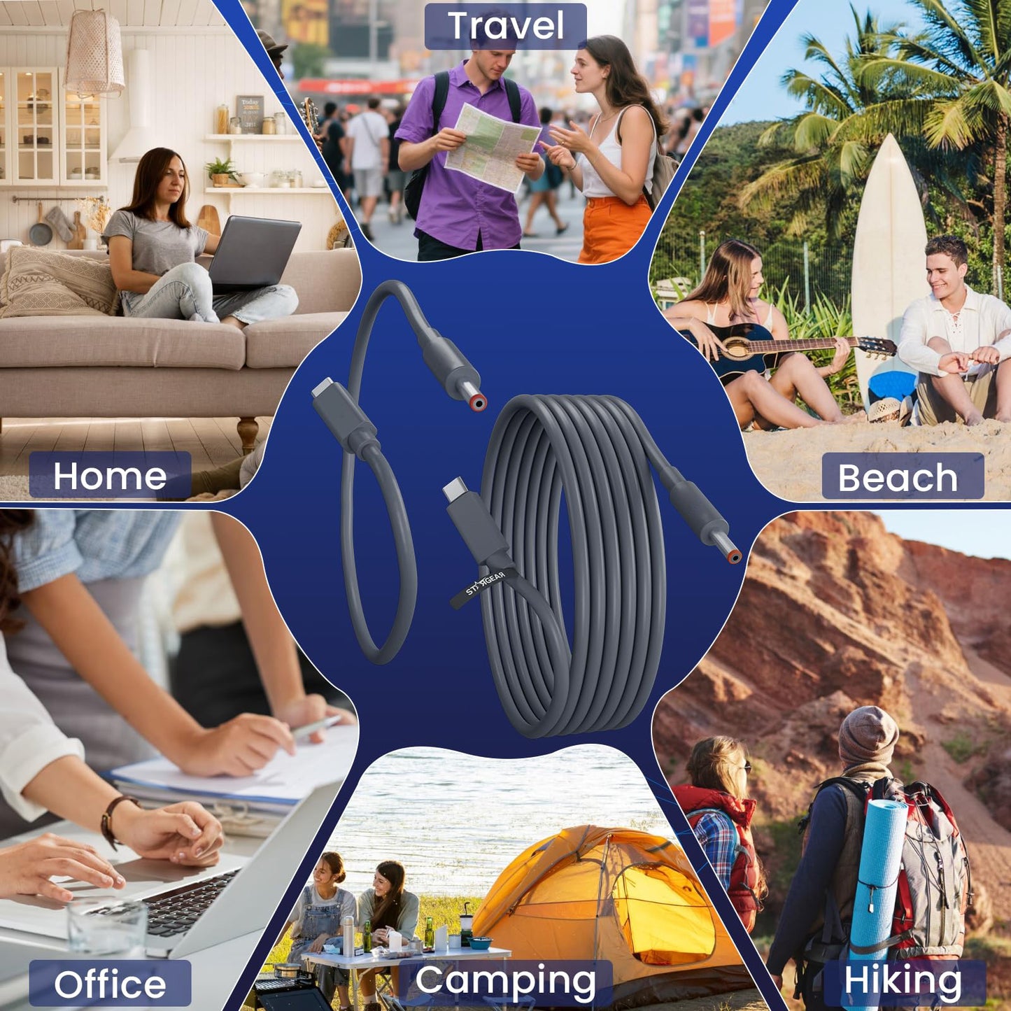 Starlink Router Mini Cable 2 Pack (1FT 6.5FT) USB C to DC Power Cable Compatible with Mini Router, Plug and Play PD 9V Compatible Replacement for Starlink Internet Kit