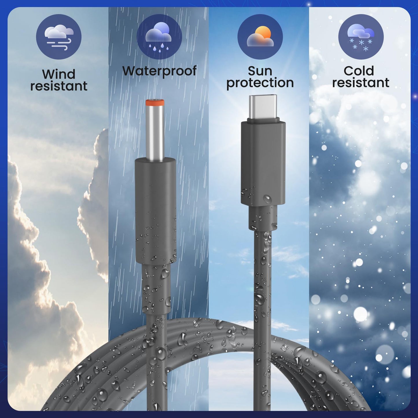 Starlink Router Mini Cable 2 Pack (1FT 6.5FT) USB C to DC Power Cable Compatible with Mini Router, Plug and Play PD 9V Compatible Replacement for Starlink Internet Kit